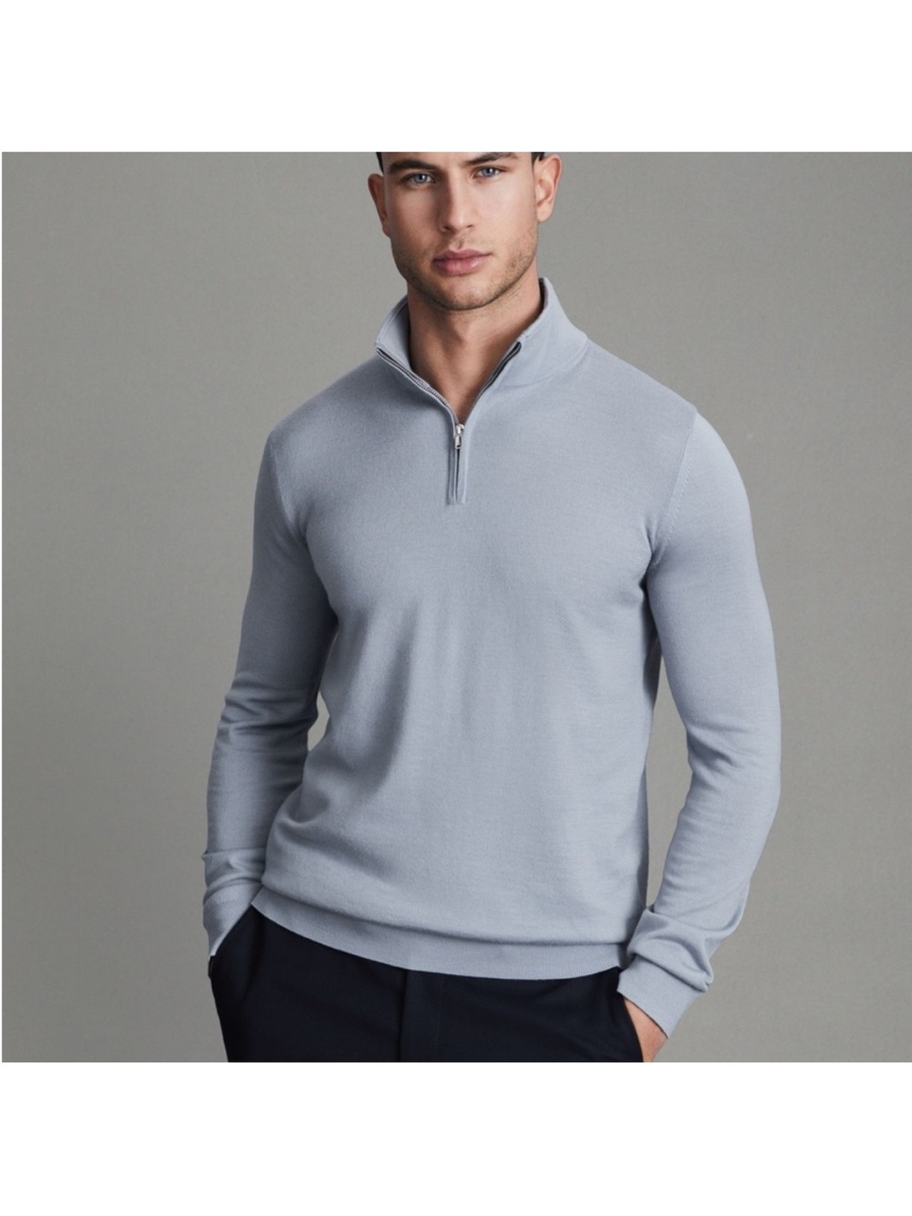 Reiss Blackhall Merino Wool Half Zip Sweater Small